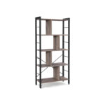 Industrinio stiliaus knygų lentyna | 154 x 30 x 74 cm | Sendinta pilka