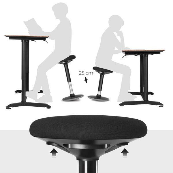 Darbo taburetė 60-85 cm juoda