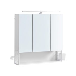 Pakabinama Vonios spintelė su veidrodžiu ir apšvietimu | 14,5 x 70 x 70 cm | Balta