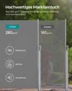 Išskleidžiama šoninė 180 x 400 cm markizė balkonui