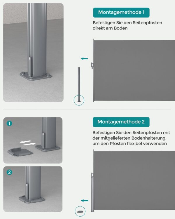 Išskleidžiama šoninė 180 x 400 cm markizė balkonui