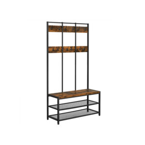 Industrinio stiliaus kabykla su batų suoliuku | Ruda Juoda