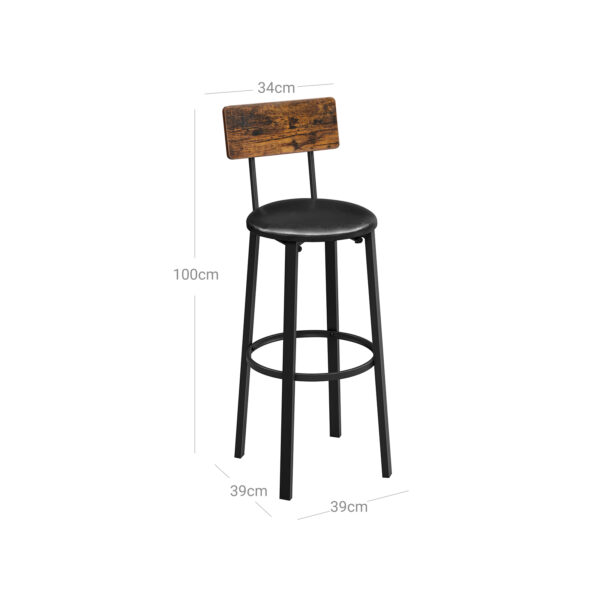 Industrinio stiliau Baro kėdės 75,5 cm | 2 vnt. kompl. | Rustic ruda