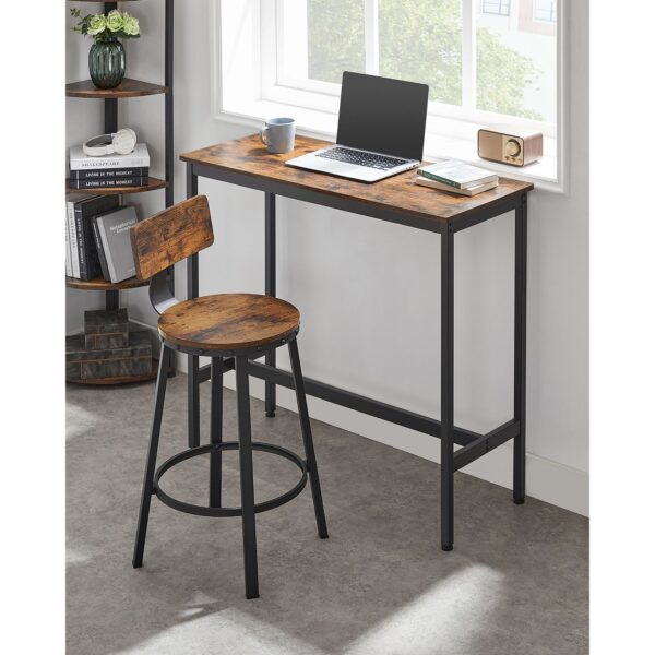 Industrinio stiliaus baro kėdės su atlošu 62,5 cm | 2 vnt. komplektas