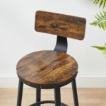 Industrinio stiliaus baro kėdės su atlošu 62,5 cm | 2 vnt. komplektas