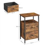 Naktinė spintelė su 2 stalčiais | Industrinis “rustic” stilius