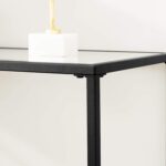 Minimalistinis konsolinis staliukas | Grūdintas stiklas | Juodas rėmas | 35 x 100 cm