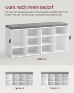 Industrinio stiliaus batų spintelė | 12 batų porų lentynėlės | Balta