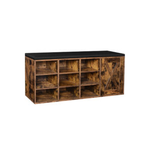 “Rustic” Batų spintelė |  9 atviri skyriai | 2 uždaros lentynos