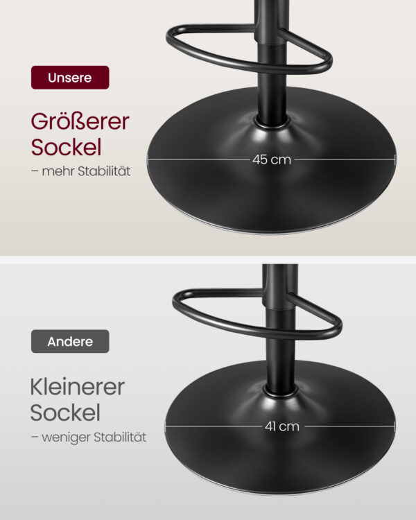 2 reguliuojamo aukščio baro kėdės  360°  | Juoda | Komplektas