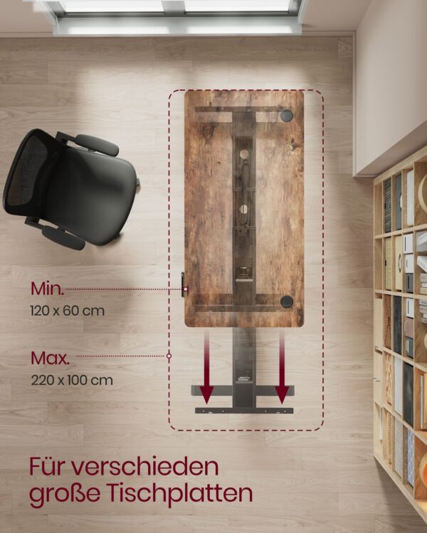 Elektrinio stalo rėmas | Dvigubas variklis | 120-200 x 60-80 cm | 120 kg | Juoda