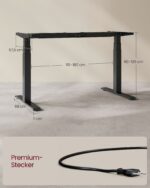 Elektrinio stalo rėmas | Dvigubas variklis | 120-200 x 60-80 cm | 120 kg | Juoda