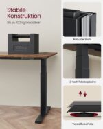 Elektrinio stalo rėmas | Dvigubas variklis | 120-200 x 60-80 cm | 120 kg | Juoda