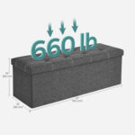 Tvirtas lengvas Minkštasuolis | 300 kg |  110 x 38 x 38 cm | Pilka