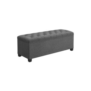 Tamsiai pilkas pufas ant  kojelių | 300 kg | 110 x 40 x 40 cm | Tamsiai pilka
