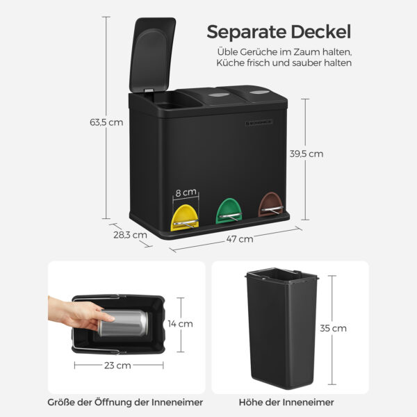 24 litrų talpos šiukšliadėžė