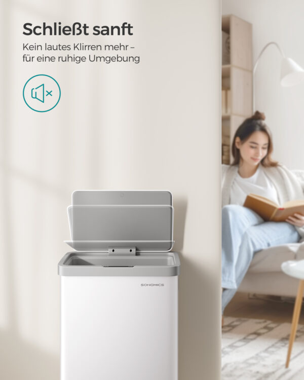 Plieninė šiukšliadėžė su judesio jutikliu “Cloud White