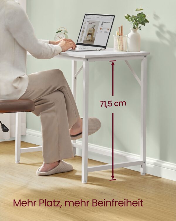 Rašomasis stalas pramoninis dizainas, baltas 80 x 50 cm