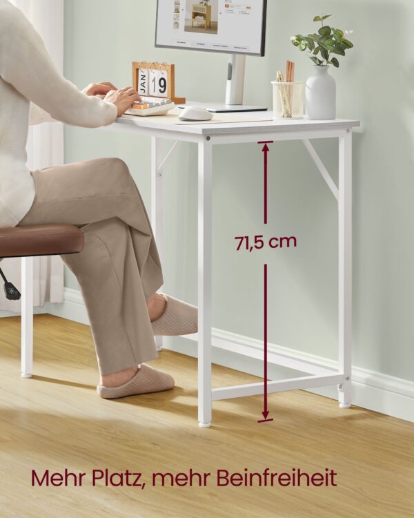 Pramoninio dizaino biuro stalas, baltas 100 x 50 x 75 cm