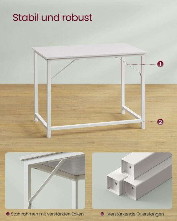 Pramoninio dizaino biuro stalas, baltas 100 x 50 x 75 cm