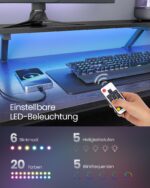 Rašomasis stalas 120 x 150 cm | LED | USB ir elektros lizdai