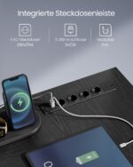 Rašomasis stalas 120 x 150 cm | LED | USB ir elektros lizdai