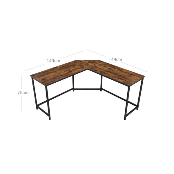 Kampinis rašomasis stalas 149 x 149 cm | “Rustic” ruda
