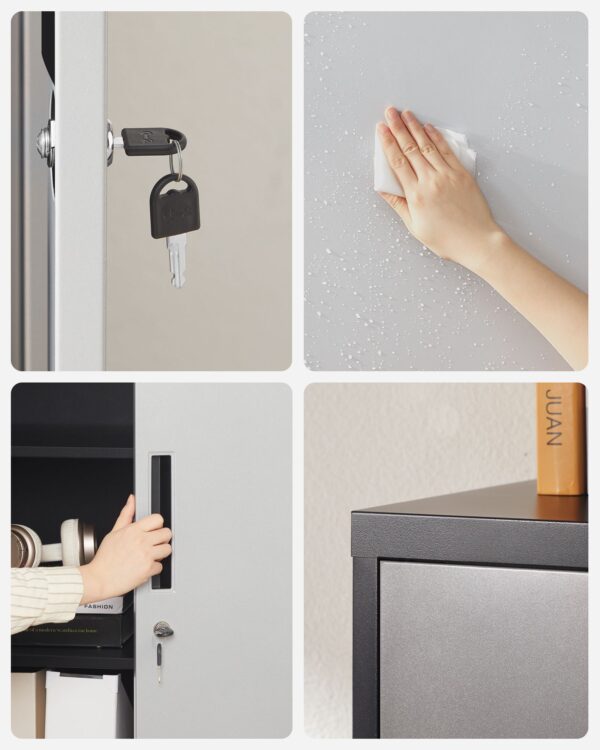 Biuro spinta su 2 plieninėmis durelėmis