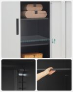 Biuro spinta su 2 plieninėmis durelėmis