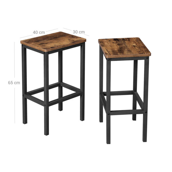 Pramoninio stiliaus pusbario kėdės 65 cm | “Rustic” ruda