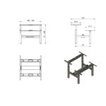 Elektrinis pakeliamas stalas biurui | FIGHTER DOUBLE DESK – FRAME