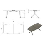 Sulankstomi konferenciniai biuro stalai | CARL TABLE – WHITE – FRAME AND TOP – 200X100 CM