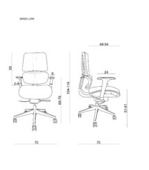 Profesionali Ergonominė Biuro kėdė | ERGO LOW