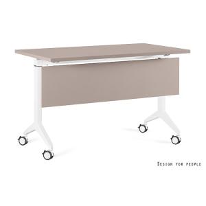 Sulankstomi konferenciniai biuro stalai | YUMI S – WHITE – FRAME, TOP AND MODESTY PANEL – 120X70 CM