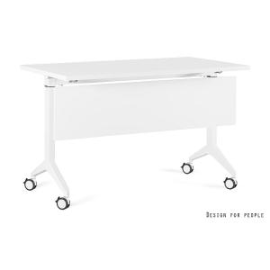 Sulankstomi konferenciniai biuro stalai | YUMI S – WHITE – FRAME, TOP AND MODESTY PANEL – 120X70 CM