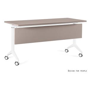 Sulankstomi konferenciniai biuro stalai | YUMI S – WHITE – FRAME, TOP AND MODESTY PANEL – 150X70 CM
