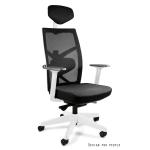Profesionali Ergonominė Biuro kėdė | TUNE – WHITE, BLACK MESH/FABRIC BL