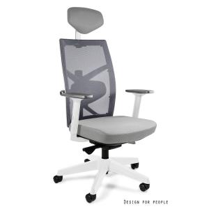 Profesionali Ergonominė Biuro kėdė | TUNE – WHITE, GREY MESH/FABRIC BL