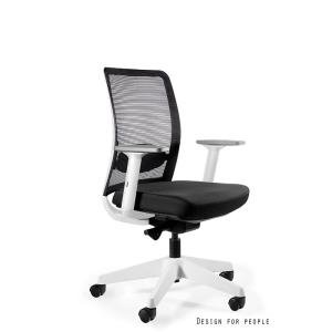 Profesionali Ergonominė Biuro kėdė | ANGGUN M – WHITE, BLACK MESH/FABRIC BL