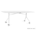 Sulankstomi konferenciniai biuro stalai | CARL TABLE – WHITE – FRAME AND TOP – 200X100 CM