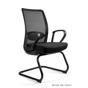 Profesionali Ergonominė Biuro kėdė | ANGGUN SKID – BLACK MESH/FABRIC BL