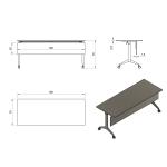 Sulankstomi konferenciniai biuro stalai | YUMI S – WHITE – FRAME, TOP AND MODESTY PANEL – 180X70 CM