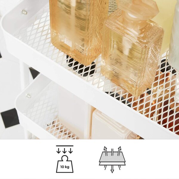 Baltas metalinis vežimėlis