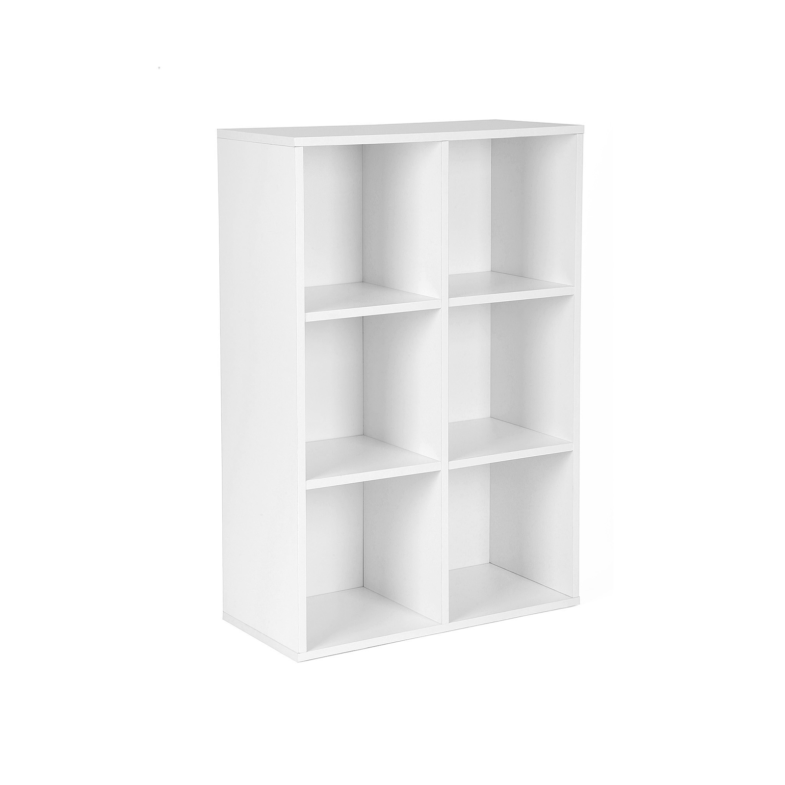 Buecherregal-6-Faecher-Weiss-LBC203D-1 Kompaktiška Vertikali-Horizontali Knygų lentyna 65,5 x 30 x 97,5 cm | Balta