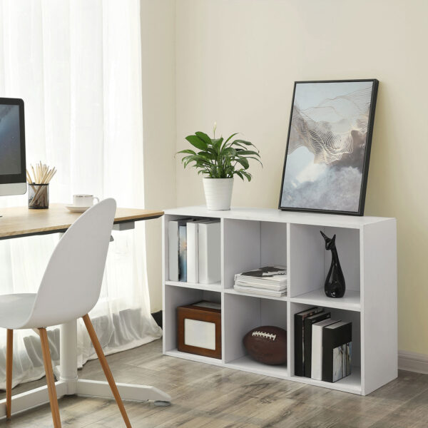 Kompaktiška Vertikali-Horizontali Knygų lentyna 65,5 x 30 x 97,5 cm | Balta