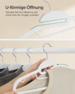 Drabužių pakaba plastikinė neslidi, taupanti vietą balta