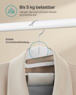 Drabužių pakaba plastikinė neslidi, taupanti vietą balta