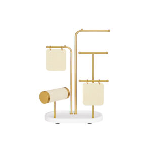 Juvelyrinių dirbinių stovelis su 4 metaliniais pakabinimo strypeliais | Aukso