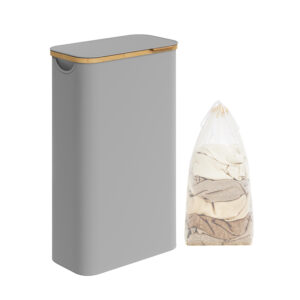 60 litrų skalbinių krepšys su dangčiu | Pilka