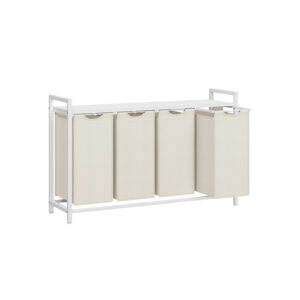 Rūšiavimo skalbinių krepšiai | 4 skyriai | 160L | 116 x 33 x 72 cm | Balta